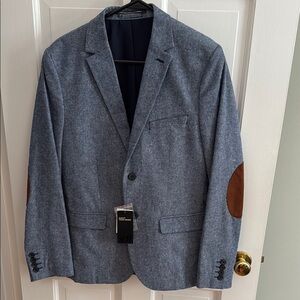 H&M Blue and Brown Sport Blazer with Textured Fabric